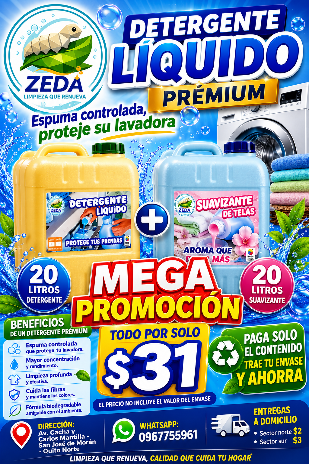 Promoción Detergente Premium + Suavizante